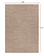 5’ x 8’ Tan and White Braid Border Area Rug