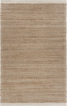 5’ x 8’ Tan and White Detailed Woven Area Rug