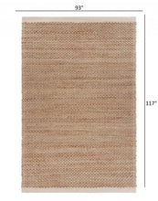 5’ x 8’ Tan and White Detailed Woven Area Rug