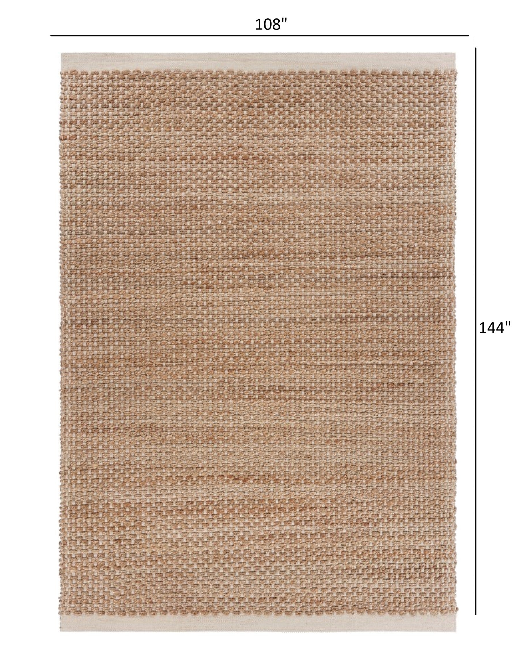 5’ x 8’ Tan and White Detailed Woven Area Rug