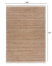5’ x 8’ Tan and White Detailed Woven Area Rug