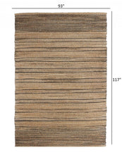 Tan and Black Eclectic Striped Area Rug - 5’ x 8’