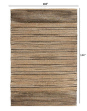 Tan and Black Eclectic Striped Area Rug - 5’ x 8’