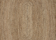 7’ Brown Oval Shaped Jute Area Rug