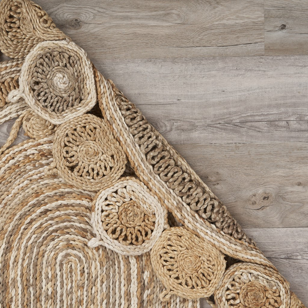 7’ Oval Shaped Natural Toned Area Rug