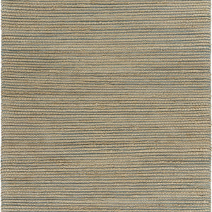 5’ x 8’ Tan and Blue Undertone Striated Area Rug