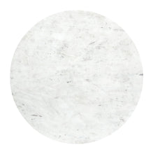 Mesa de centro redonda de mármol blanco y bronce envejecido de 36