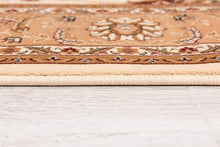 Cream and Tan Ornate Border Runner Rug - 2’ x 10’