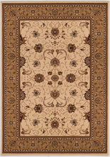 Cream and Tan Ornate Border Runner Rug - 2’ x 10’