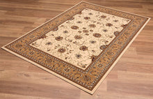 Cream and Tan Ornate Border Runner Rug - 2’ x 10’