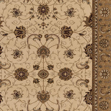 Cream and Tan Ornate Border Runner Rug - 2’ x 10’