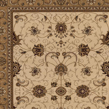 Cream and Tan Ornate Border Runner Rug - 2’ x 10’