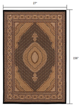 Black and Beige Medallion Runner Rug - 2’ x 10’