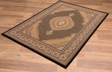 Black and Beige Medallion Runner Rug - 2’ x 10’