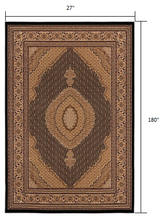 Black and Beige Medallion Runner Rug - 2’ x 10’