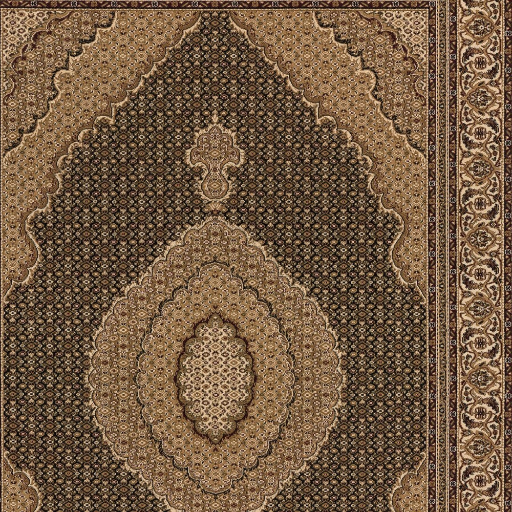 Black and Beige Medallion Runner Rug - 2’ x 10’