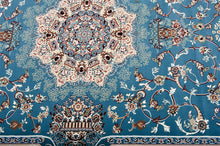 4’ x 6’ Blue and Cream Embellished Area Rug