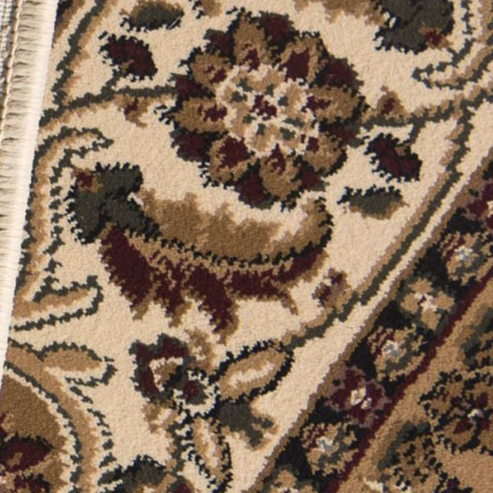 Cream Traditional Decorative Runner Rug - 2’ x 10’