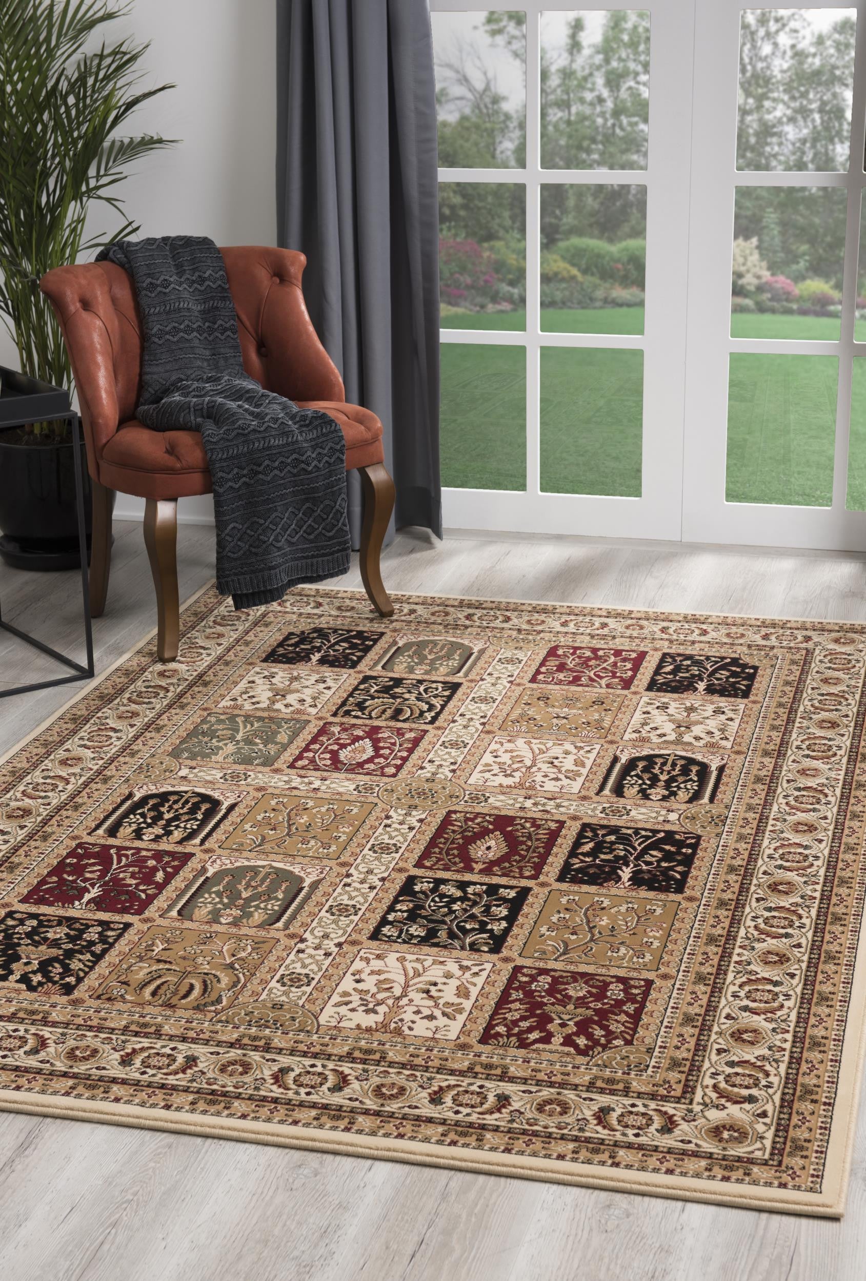 Cream Traditional Decorative Runner Rug - 2’ x 10’
