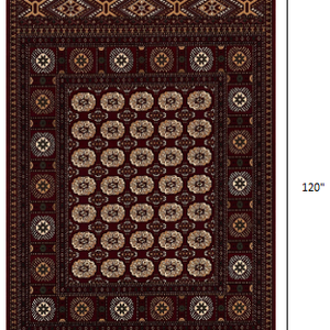 3’ x 10’ Red Eclectic Geometric Pattern Runner Rug