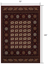 3’ x 10’ Red Eclectic Geometric Pattern Runner Rug