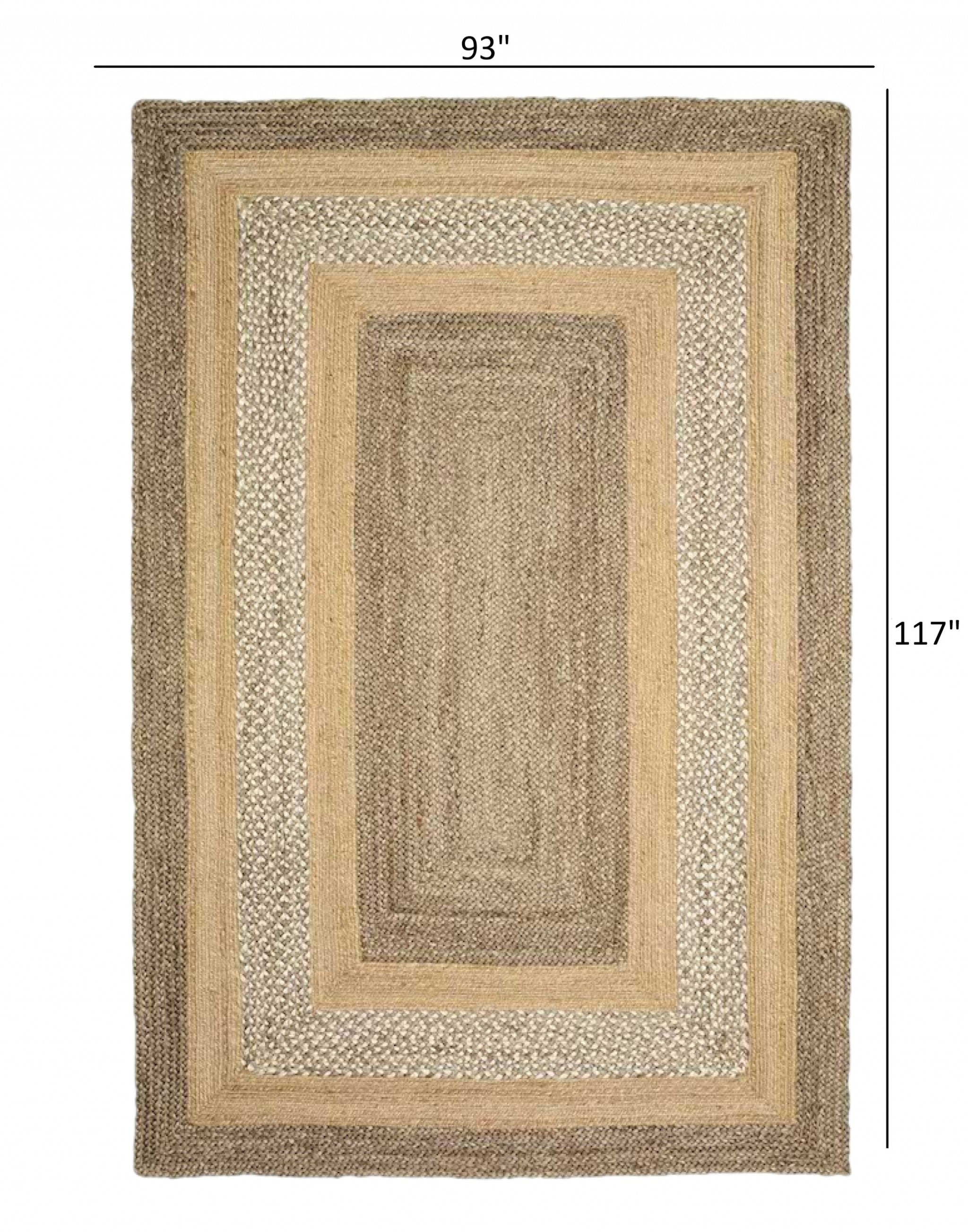 4’ x 6’ Tan and Beige Bordered Area Rug