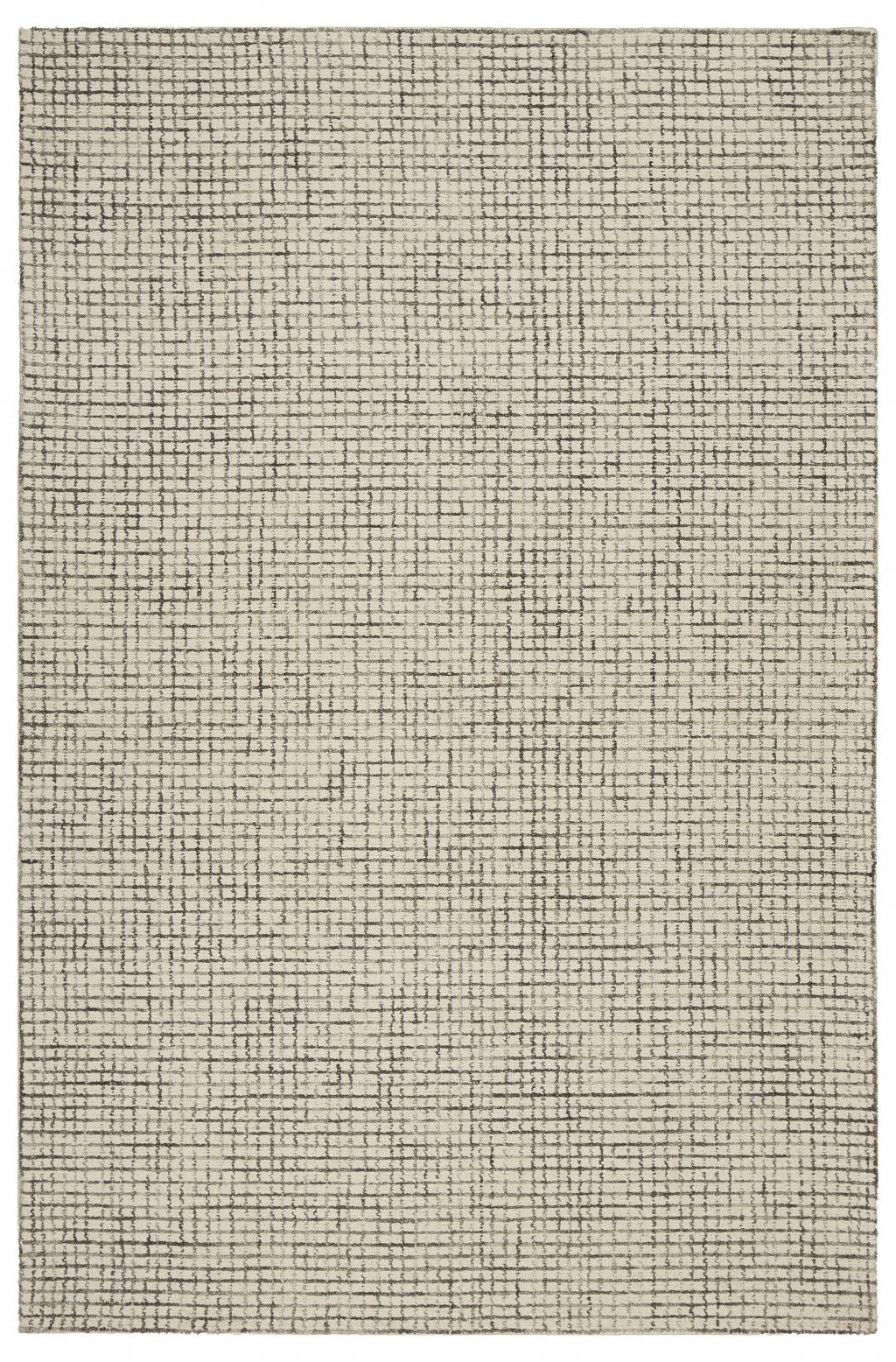 5’ x 8’ Tan and Ivory Grid Area Rug