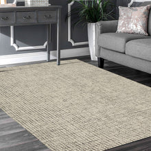 5’ x 8’ Tan and Ivory Grid Area Rug