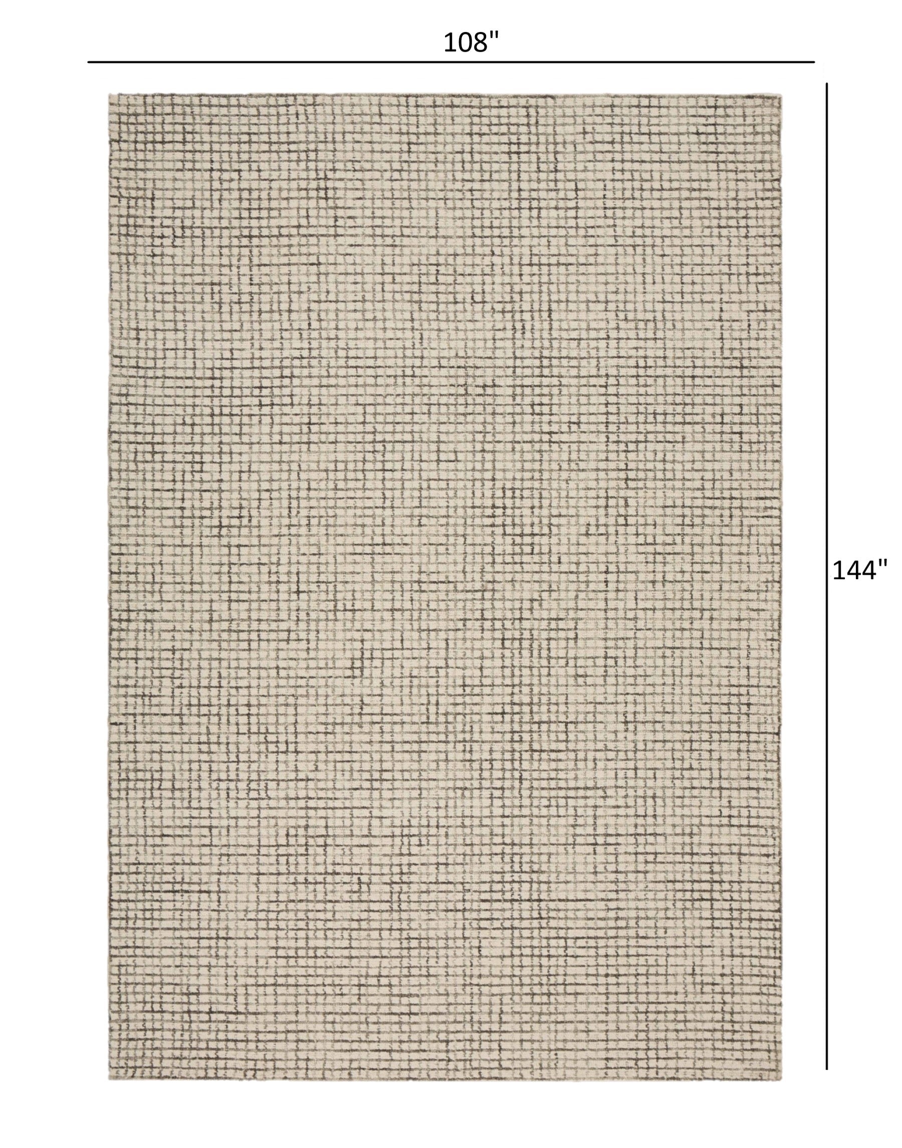 5’ x 8’ Tan and Ivory Grid Area Rug