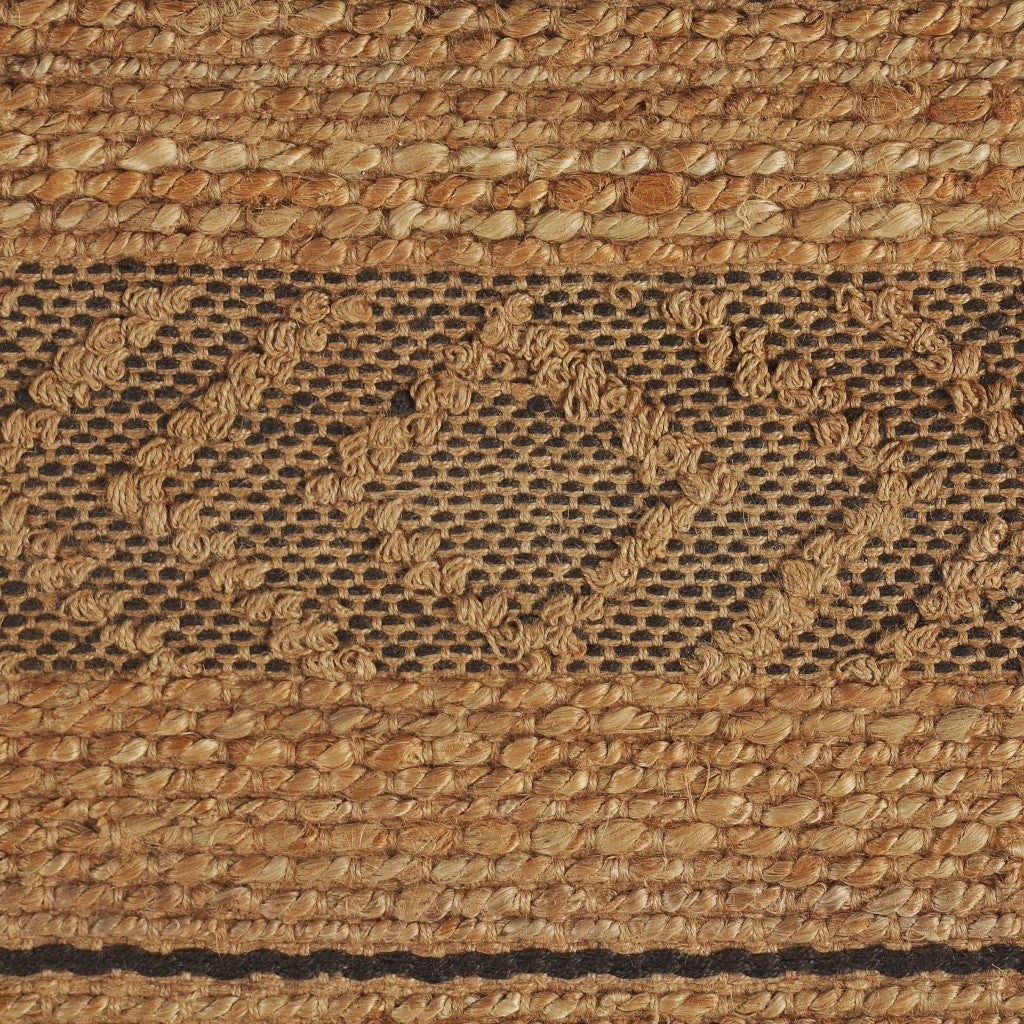 Tan and Gray Bohemian Striped Area Rug - 8’ x 10’