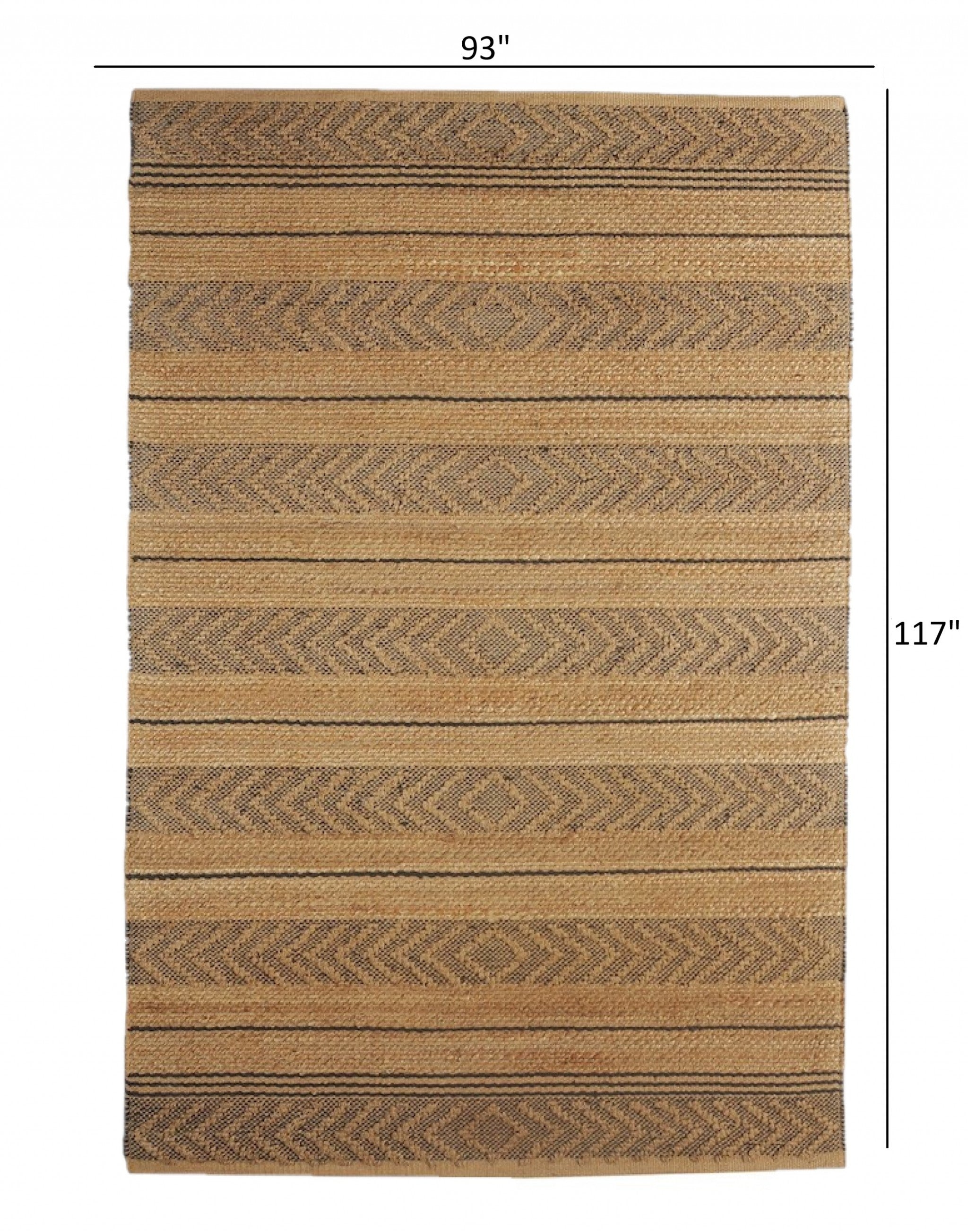Tan and Gray Bohemian Striped Area Rug - 8’ x 10’