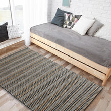 8’ x 10’ Black and Tan Decorative Striped Area Rug