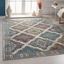 5’ x 8’ Blue Traditional Floral Motifs Area Rug