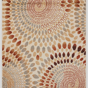 5’ x 7’ Cream and Brown Swirls Area Rug