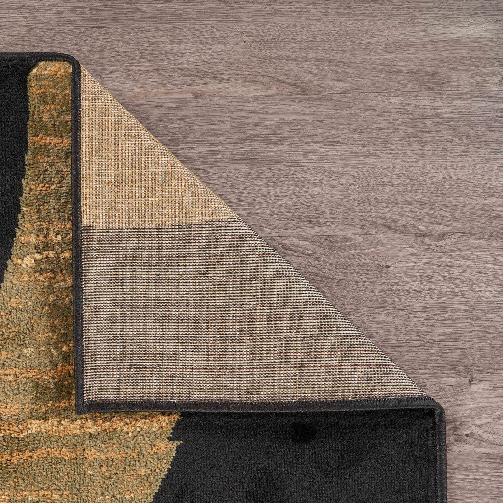 Black Abstract Geometric Area Rug - 5’ x 7’