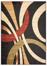 Black Abstract Geometric Area Rug - 5’ x 7’