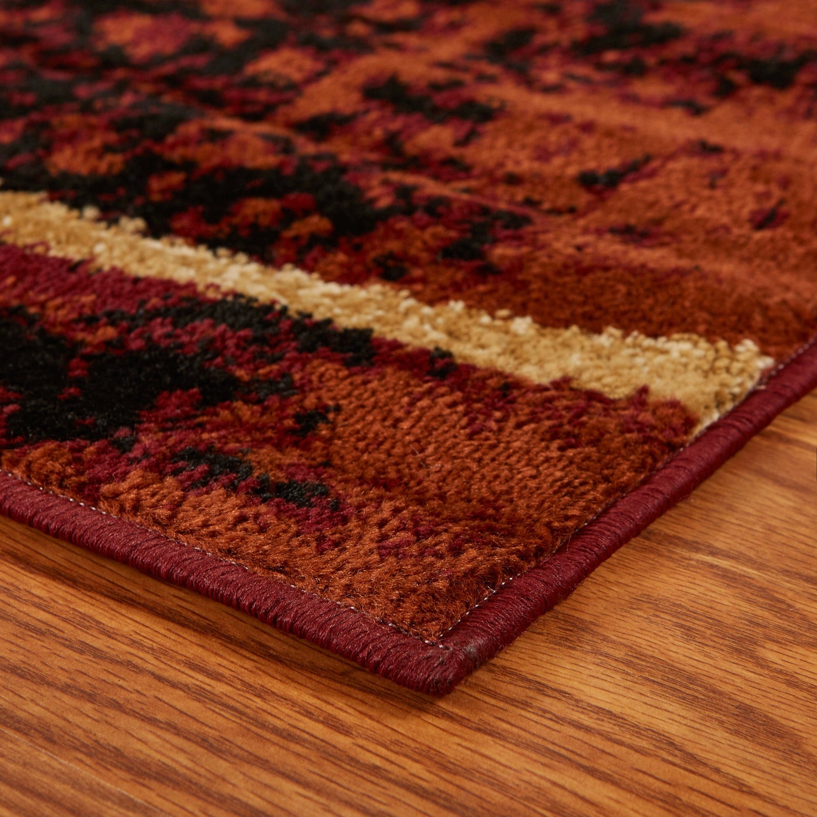 5’ x 7’ Red and Brown Geometric Area Rug