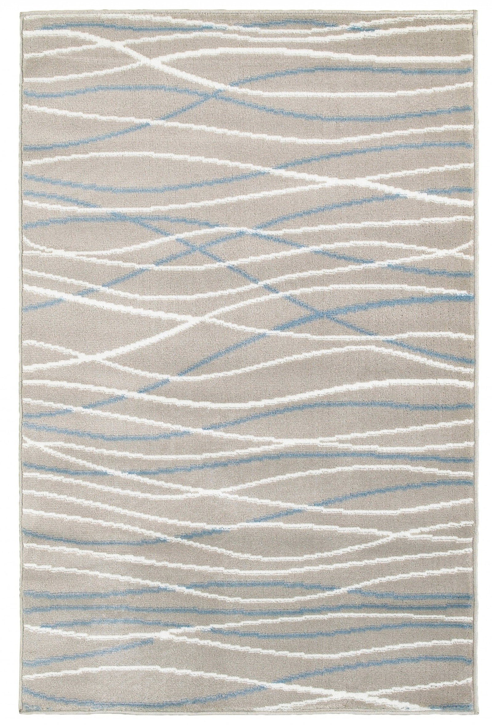 5’ x 7’ Gray Contemporary Waves Area Rug