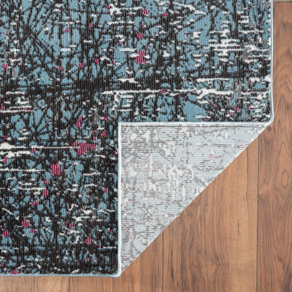 5’ x 8’ Blue Chaotic Strokes Area Rug