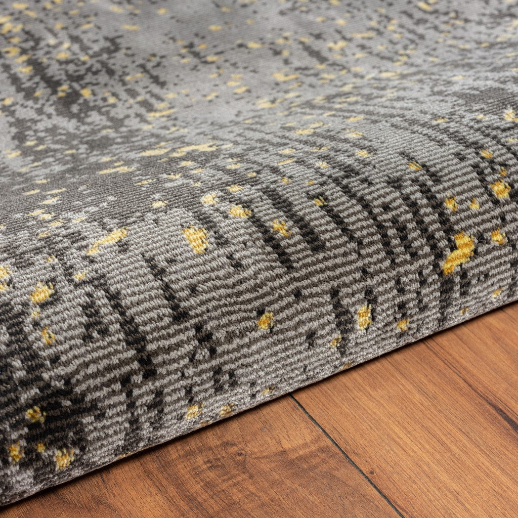 5’ x 8’ Gray and Yellow Abstract Sprinkle Area Rug