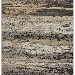5’ x 7’ Beige and Black Abstract Desert Area Rug
