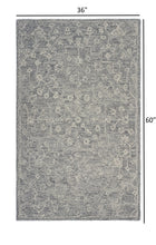 3’ x 5’ Gray Floral Finesse Area Rug