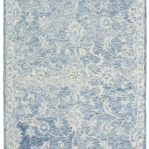 5’ x 8’ Blue and Ivory Interlacing Vines Area Rug