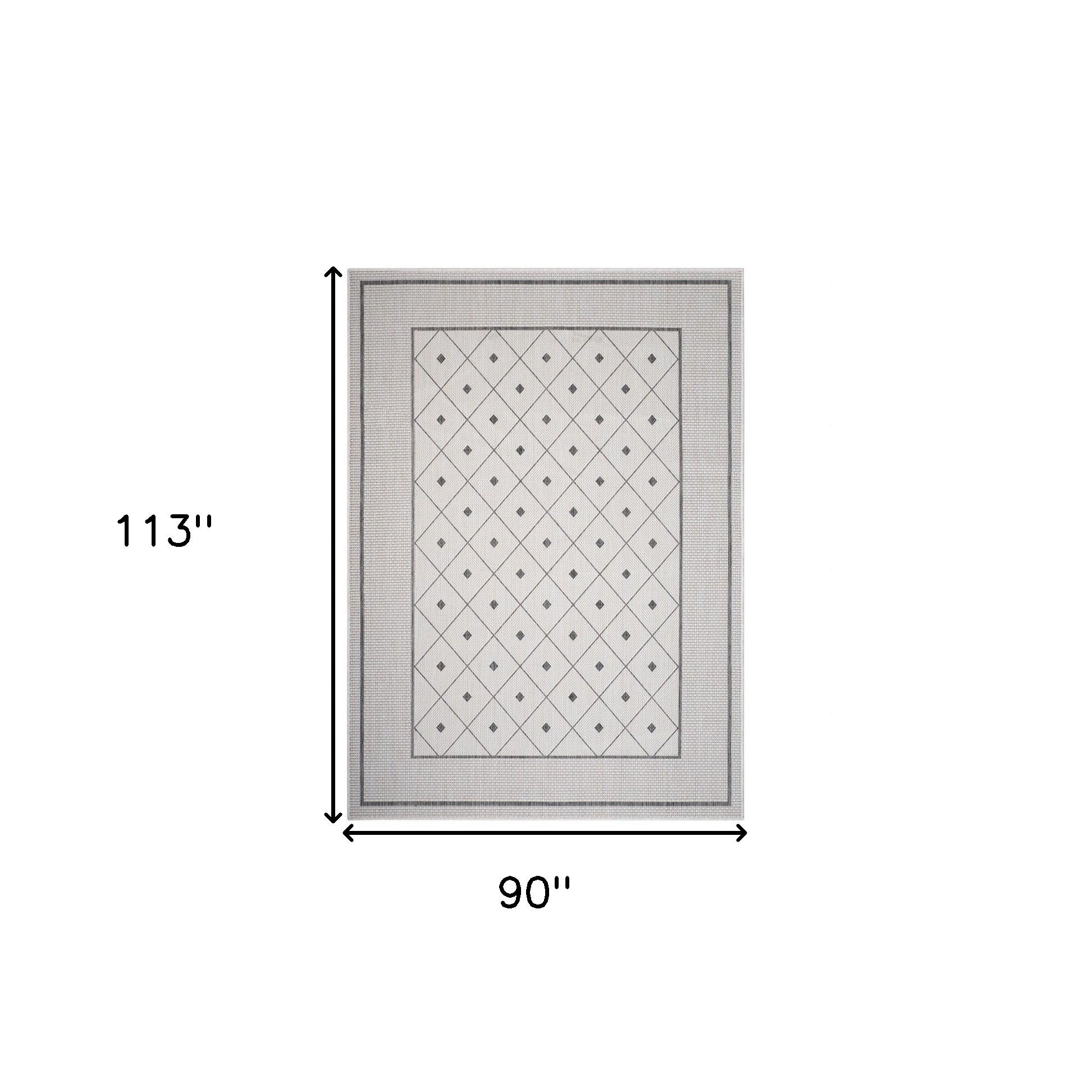 8? X 10? Gray/White/Cream Indoor Outdoor Area Rug