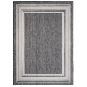 5' X 7' Gray/White/Cream Indoor Outdoor Area Rug
