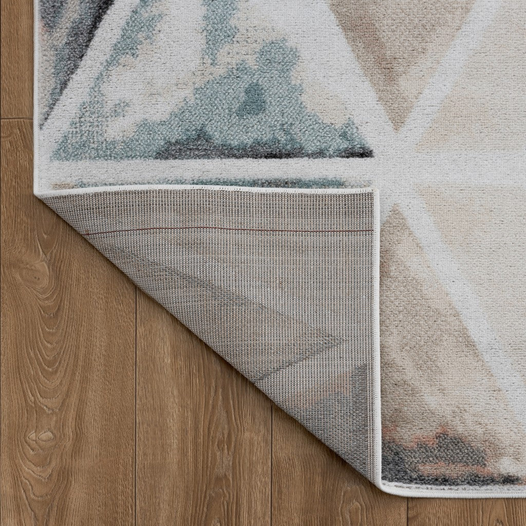 5’ x 7’ Ivory Watercolored Prism Area Rug