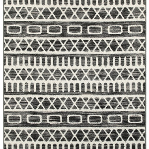8’ x 10’ Black and White Geometric Area Rug