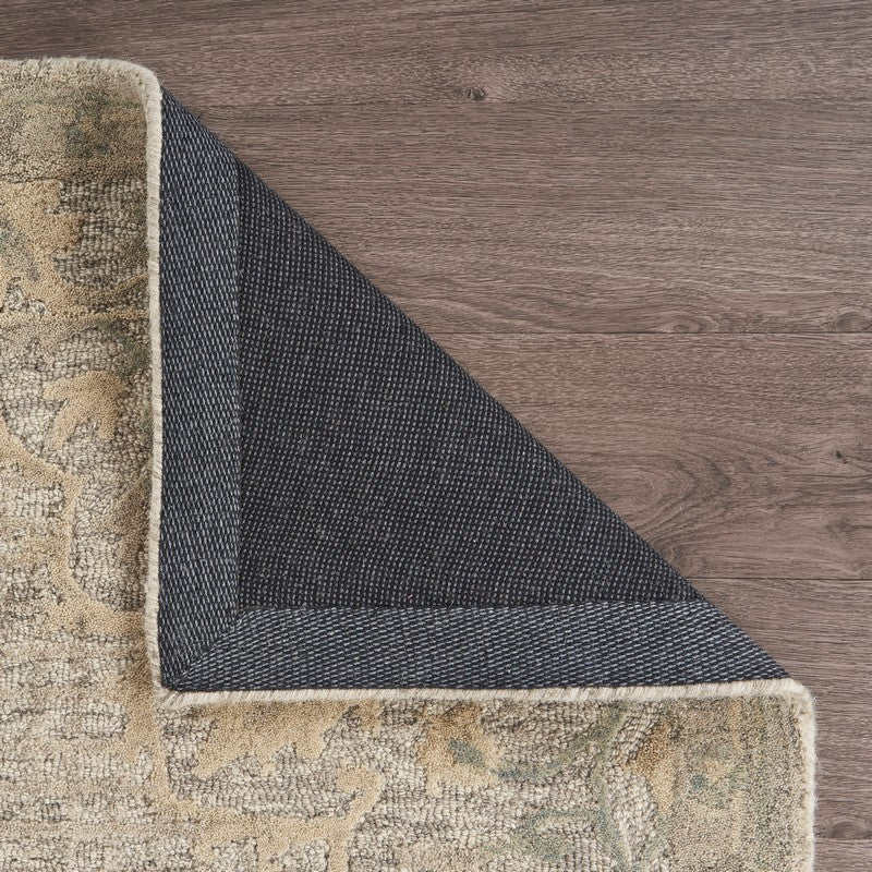 5’ x 8’ Beige Distressed Floral Area Rug