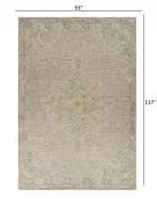 5’ x 8’ Beige Distressed Floral Area Rug