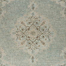 5’ x 8’ Blue and Beige Flor Medallion Area Rug